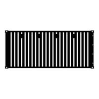 Shipping Container Silhouette. Black and White Icon Design Elements on Isolated White Background vector