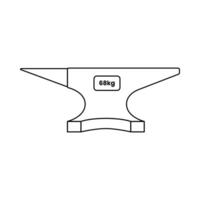 Blacksmith Anvil Outline Icon Illustration on White Background vector