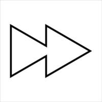 Double Fast Forward Arrow Icon Outline on White Background vector