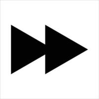 Black Fast Forward Icon Symbol on White Background vector