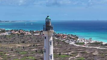 Incredible California Lighthouse in Noord Oranjestad in Aruba. Awesome Scene. video