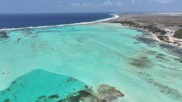 Above view of Caribbean Beach in Kralendijk Bonaire in Netherlands Antilles.. Awesome Landscape. video