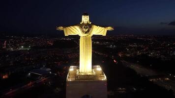 Beautiful christ the king in Lisbon Lisbon District Portugal . Stunning Scene. video
