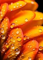A close up of a flower with droplets of water on it photo