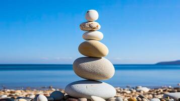 Feng Shui and Zen with stack of stones photo