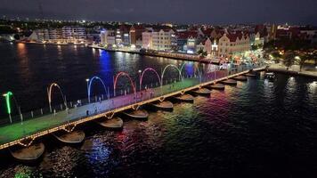 High Angle of Colorful Catwalk in Punda Willemstad in Curacao. Beauty Scene. video