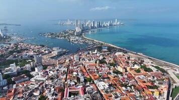 Aerial View of Panoramic landscape at Cartagena Bolivar Colombia . Awesome Scenery. video