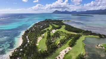 Landmark Le Morne Beach in Port Louis Mauritius Island in Mauritius.. Beautiful Background. video