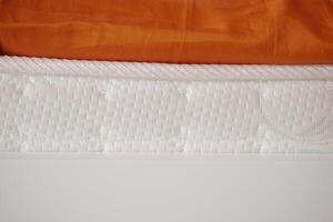 Close-up of bedding showing mattress , photo