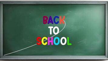 Back to school text on a greenboard video