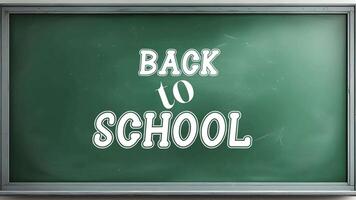 Back to school text on a greenboard animation video