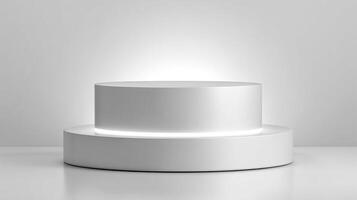 White Cake Stand Minimalist Bakery Display photo