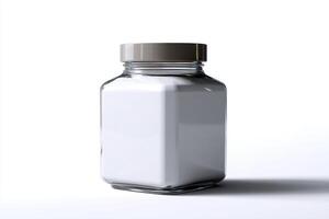 Blank White Jar Glass Jar Hexagon Jar Packaging Mockup photo