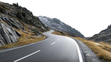 Winding Mountain Road in Winter photo