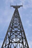 Power transmission pole, from below photo