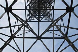Power transmission pole, view from below photo
