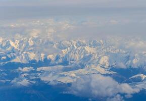 Clouds and blue sky, from airplane photo