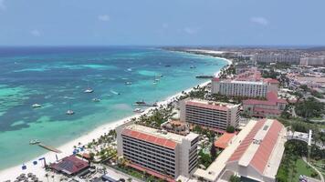 Outside Palm Beach in Noord Oranjestad in Aruba. Scenic Cinematic. video