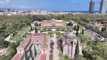 Aerial View of Parliament of Catalonia at Barcelona in Catalonia Spain.. Scenic Scenery. video
