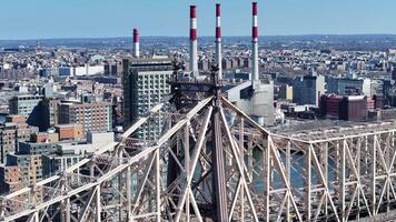 Awe Queensboro Bridge at Manhattan in New York United States. Famous Background. video