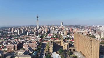 Aerial View of Johannesburg Skyline in Johannesburg Gauteng in South Africa . Scenic Cinematic. video
