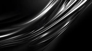 Abstract dark background with flowing metallic lines and subtle reflections creating a dynamic design photo