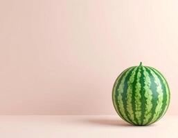 Minimalist image of a watermelon with empty space for text photo