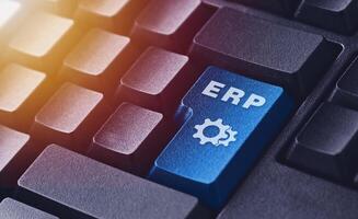 ERP Enterprise Resource Planning button on computer keyboard photo