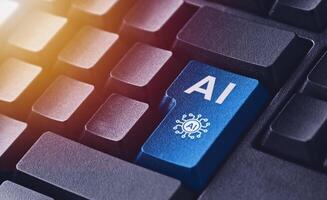 Artificial Intelligence button on computer keyboard photo