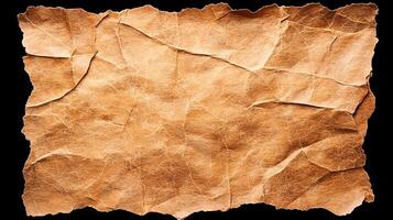 Crumpled Brown Paper Texture with Irregular Edges photo