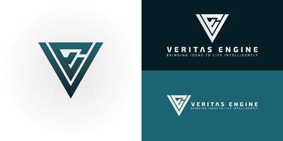 The dynamic and innovative logo is perfect for a modern software development company. The design features a bold, inverted triangular form with geometric elements that subtly create VE letters. vector