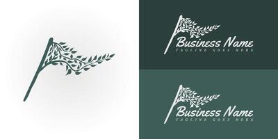 The refined emblem features a stylized branch with leaves, arranged in a flag-like wave. Created for a residential landscaping service, this natural imagery signifies a connection to plant life. vector