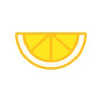 Lemon slice illustration with simple and modern design on transparent background png