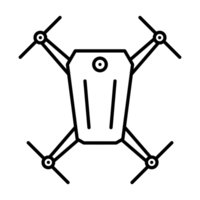Drone line icon with simple and modern design for web isolated on transparent background png