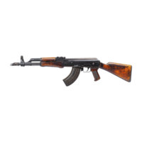 Semiautomatic assault rifle in side view isolated on transparent background is shown png