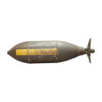 Olive drab bomb features a weathered yellow stripe on transparent background png