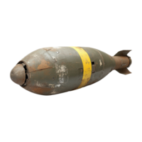 Rusty army olive missile has a single yellow stripe on transparent background png