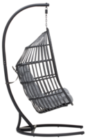 Swing sofa, hanging hammock chair, net with side cushions cut out isolated transparent background png