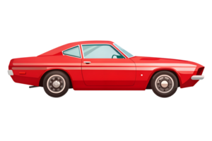 Retro Red Sports Car Graphic with Bold Design png