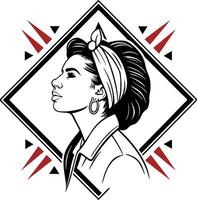 Rosie the Riveter Profile in Retro Style vector