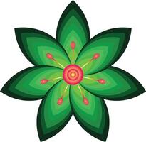 Stylized Green Flower with Layered Petals vector