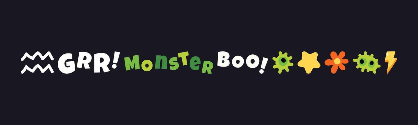 A whimsical cartoon design showcasing spooky expressions and decorative elements perfect for a playful, childlike Halloween or themed background.