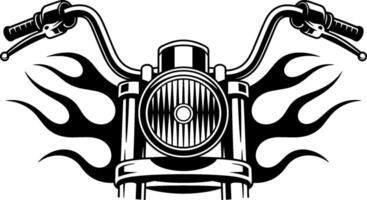 Motorcycle Front View Outline with Handlebars and Headlight vector