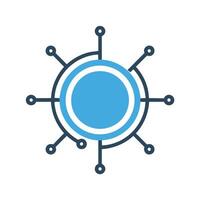 Global network connection technology innovation hub vector