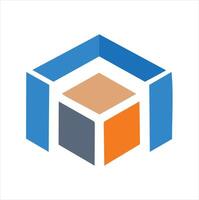 Abstract colorful cube geometric design logo vector