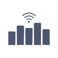Wireless signal strength meter graph chart icon vector
