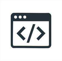 Web development code browser window icon design vector