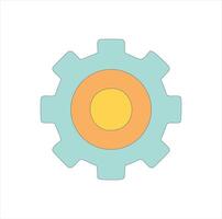 Colorful gear icon machine part settings symbol vector