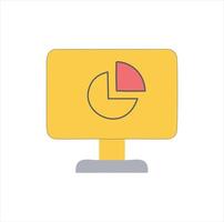 Computer screen displaying pie chart data analysis vector