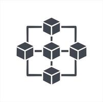Interconnected cubes network data system technology vector